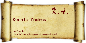 Kornis Andrea névjegykártya