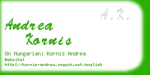 andrea kornis business card